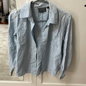 Blue Rhinestone Western Shirt